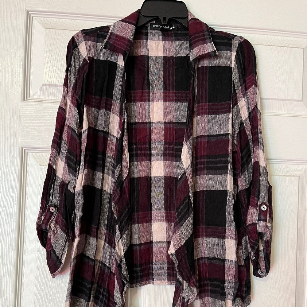 Plaid shrug